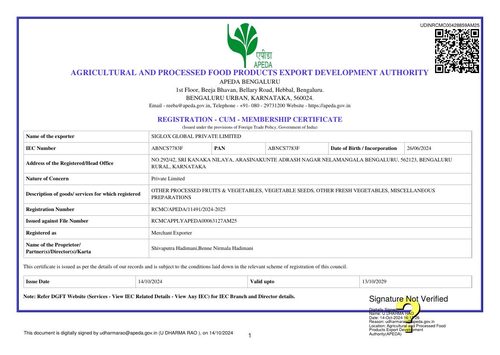 APEDA registration certificate